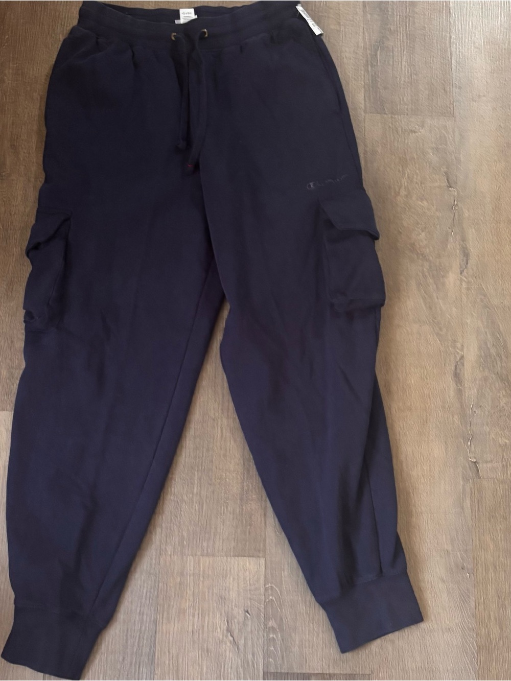 Champion Navy Cargo Sweatpants with Drawstring Waist